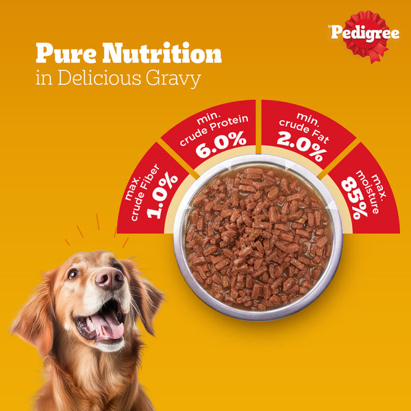 Pedigree PRO Active Adult Large Breed Dry Food, Pedigree Chicken Liver Gravy Dogs Wet Food Combo