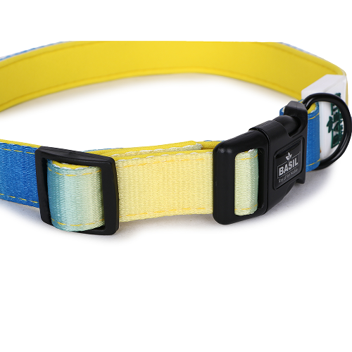 Basil Adjustable Padded Collar for Dogs (Blue/Yellow) Dogs-Collar, Leashes, harnesses Basil