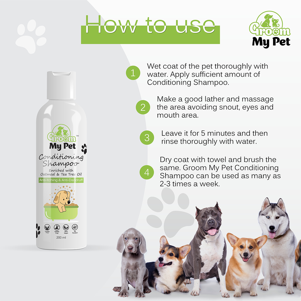 Groom My Pet Anti Itch Dandruff Conditioning Shampoo for Dogs