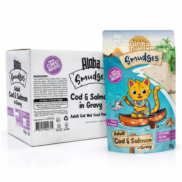 Aloha Smudges Cod and Salmon in Gravy Adult Cat Wet Food