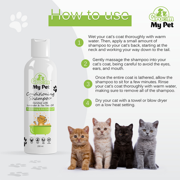 Groom My Pet Anti Itch & Dandruff Conditioning Shampoo for Cats