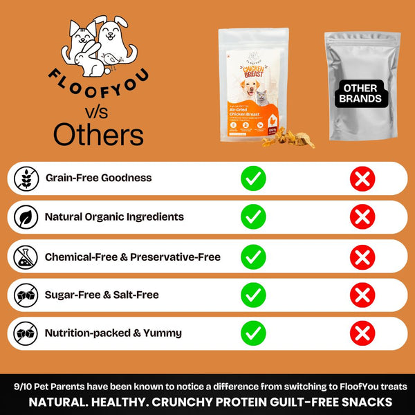 FloofYou Air Dried Chicken Breast Jerky Dogs and Cats Treat