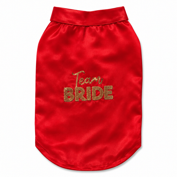Pawgy Pets Team Bride Beadwork Tshirt for Dogs (Red)