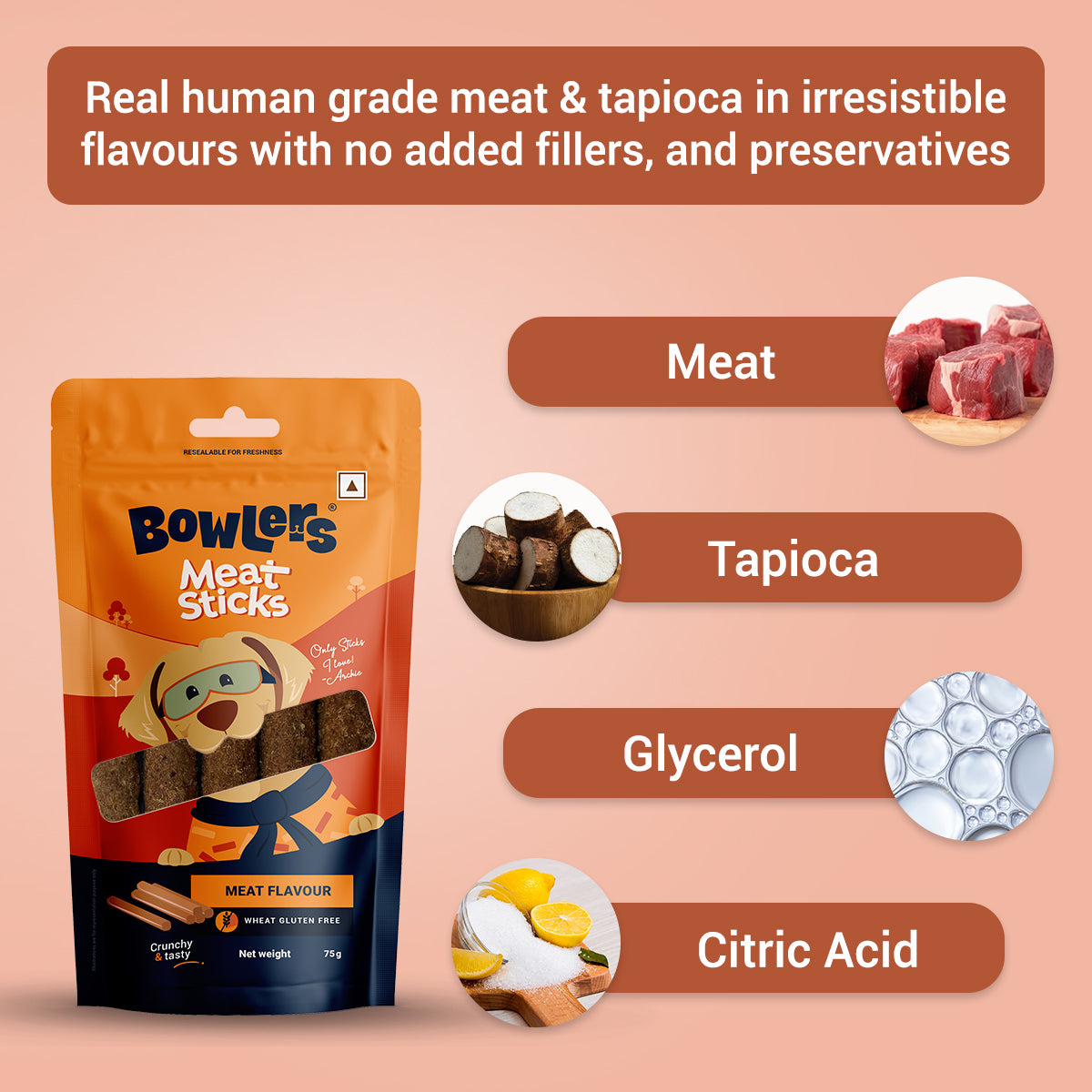 Bowlers Meat Sticks Dog Treats Dog Treats + Others Bowlers