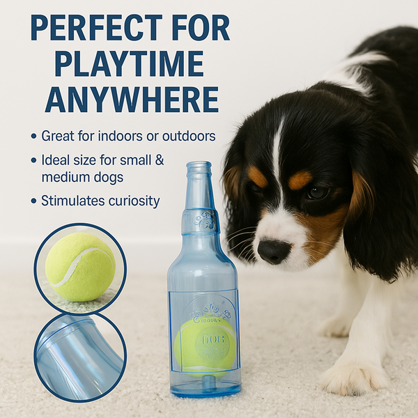 Talking Dog Club Ball in Bottle Rubber Chew Toy for Dogs (Blue)