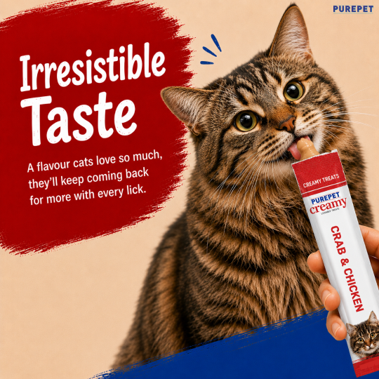 Purepet Crab and Chicken Lickable Creamy Treats for Cats