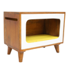 FurryLiving Telly Side Table with Cushion for Small Dogs and Cats (Honey/Yellow Cushion) Both-Furniture FurryLiving Dropship