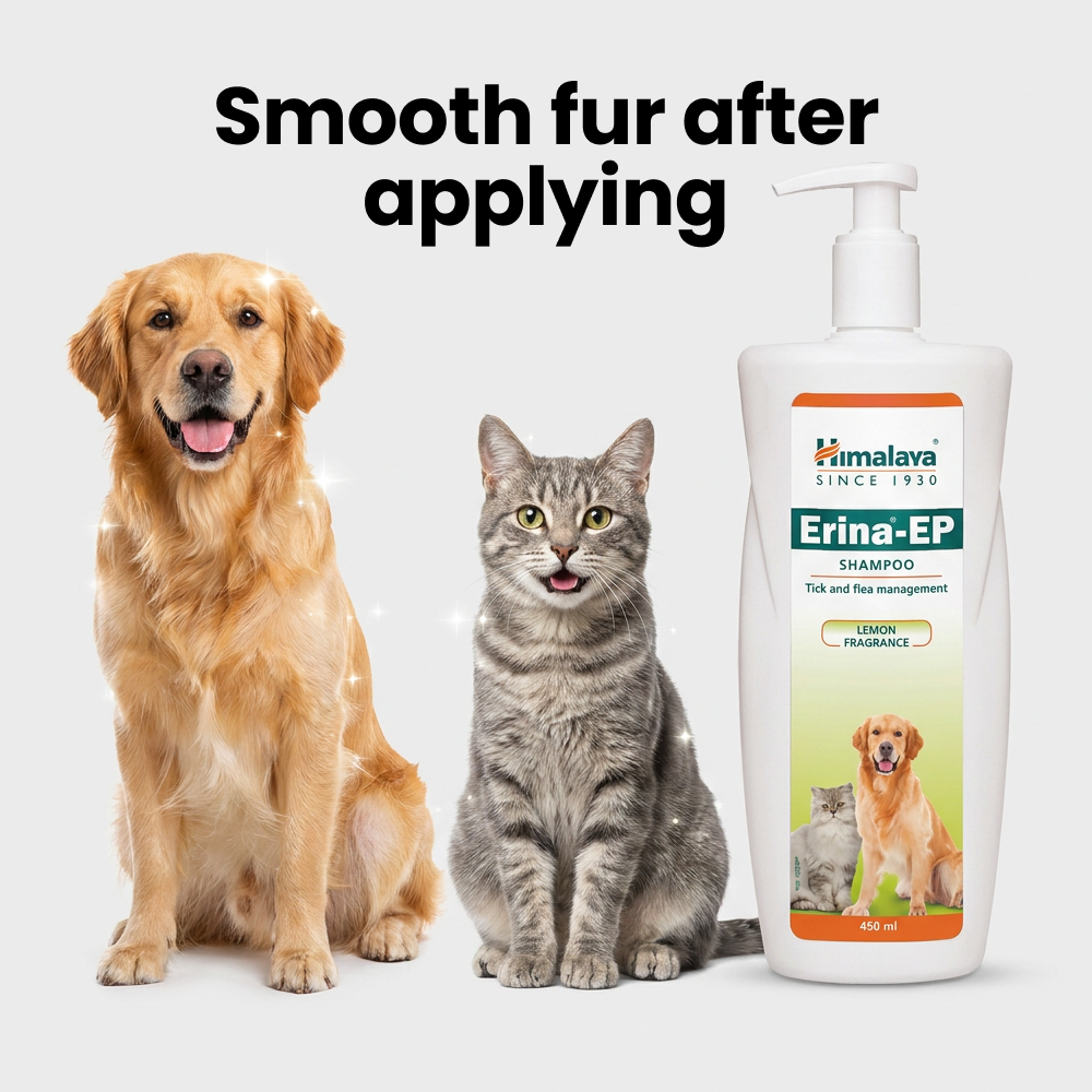 Himalaya Erina EP Tick and Flea Shampoo for Dogs and Cats Dogs-Grooming Supplies Himalaya