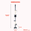 FurryLiving Sora Adjustable Floor to Ceiling with Scratching Posts, Condo and Hanging Toy Cat Tree Cats-Toys FurryLiving Dropship