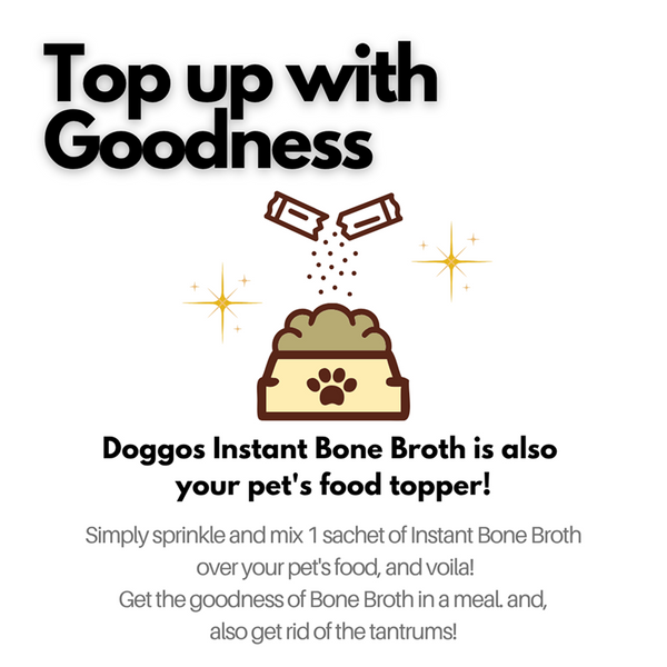 Doggos Instant Chicken and Carrots Bone Broth Gut and Vision Formula (Makes 100ml) for Cats and Dogs