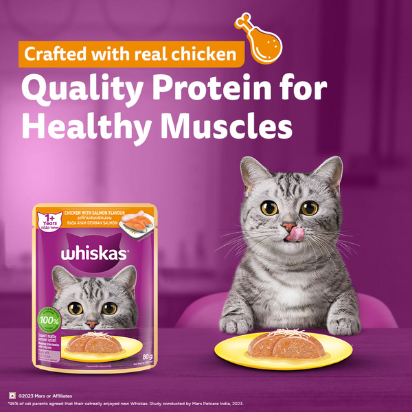 Whiskas Chicken with Salmon in Jelly Adult Cat Wet Food