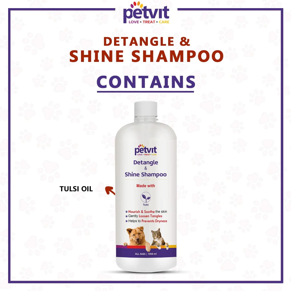 Petvit Detangle & Shine Pet Shampoo for Dogs and Cats