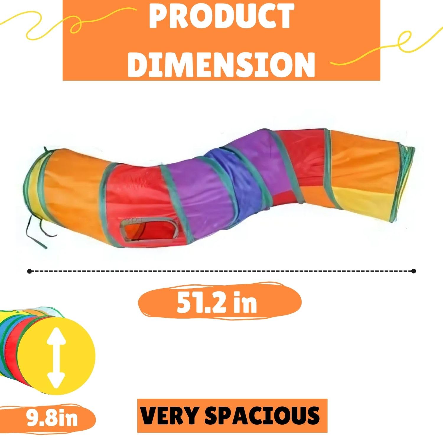 Skatrs Rainbow Tunnel for Kittens & Cats Cats-Toys Skatrs