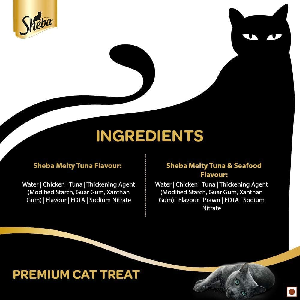 Sheba Chicken & Chicken Whitefish Sasami and Tuna Flavor and Tuna & Prawn Maguro Selection Melty Premium Cat Treats Combo