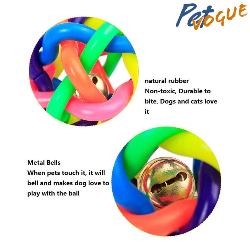Pet Vogue Bone Shaped Rubber Chew Toy and Bouncy Rubber Ball Toys Combo for Dogs