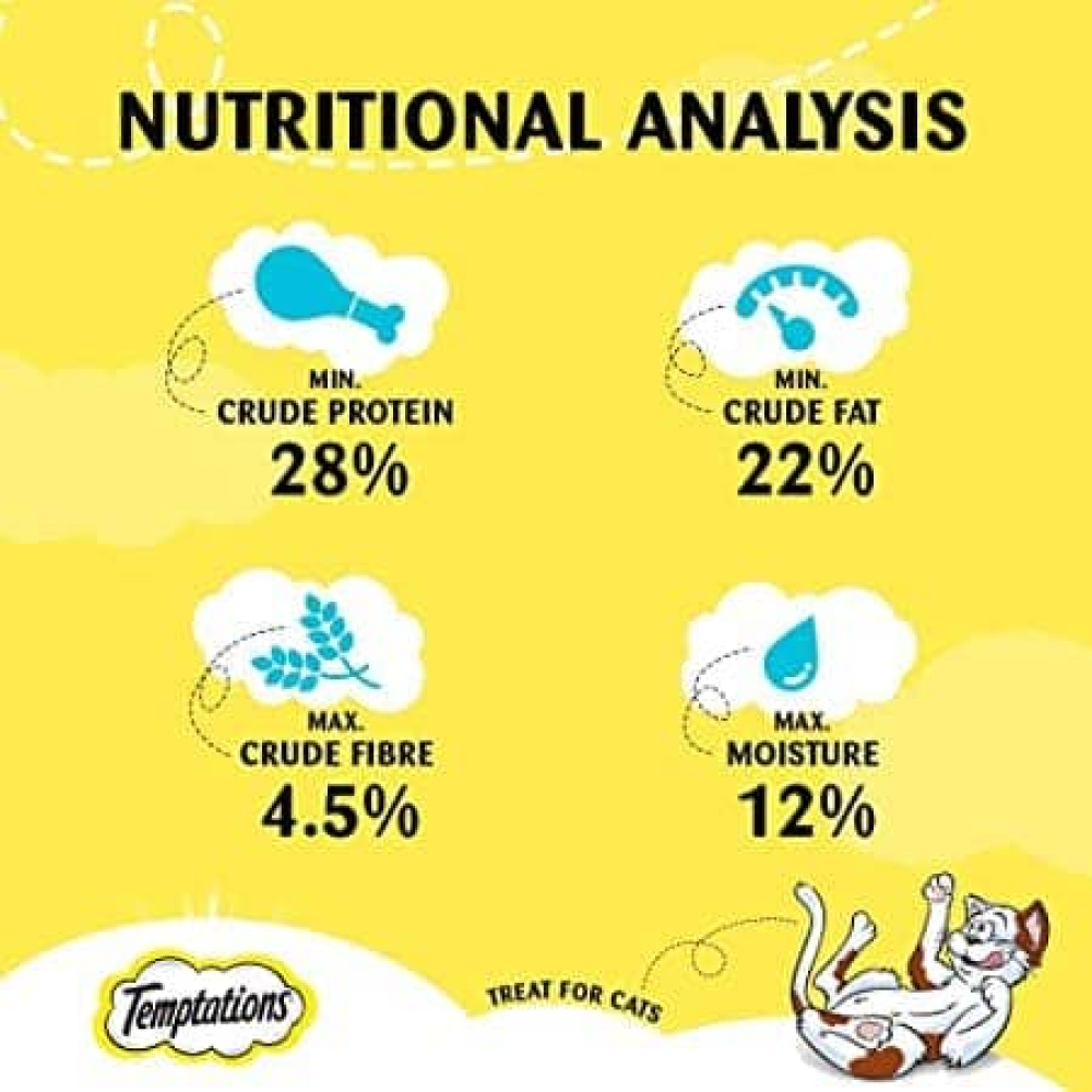 Temptations Seafood Medley Flavour, Tasty Chicken Flavour and Creamy Purrrr ee Chicken & Tuna Cat Treats Combo Cats-Treats & Others Temptations