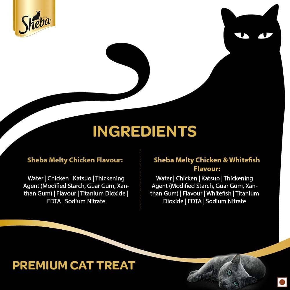 Sheba Tuna Flavor and Tuna & Prawn Maguro and Chicken & Chicken Whitefish Sasami Treats for Cats Combo