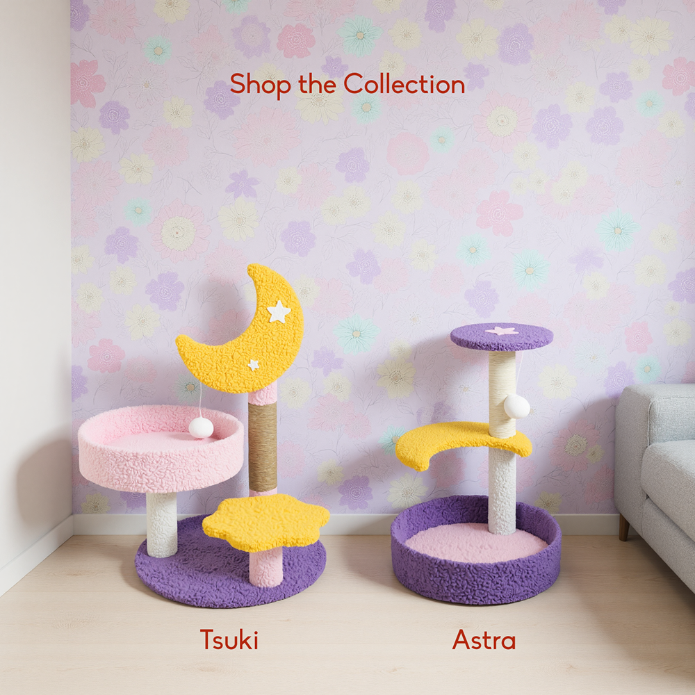 FurryLiving Astra 3Level Cat Tree for Cats & Kittens with Scratching Post and Hanging Toy for Cats Cats-Toys FurryLiving Dropship