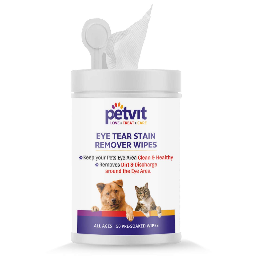 Petvit Eye Tear Stain Remover Wipes for Dogs and Cats