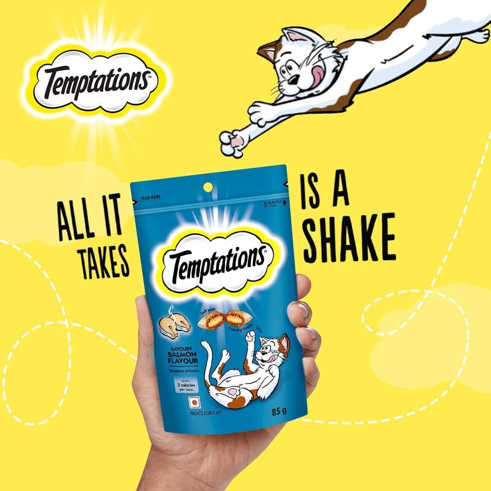 Temptations Tasty Chicken, Savoury Salmon and Seafood Medley Flavour Cat Treats Combo Cats-Treats & Others Temptations