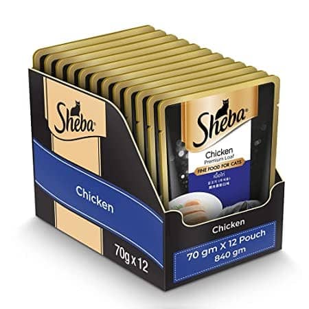 Sheba Chicken Loaf and Chicken With Tuna In Gravy Rich Premium Adult Fine Cat Wet Food Combo