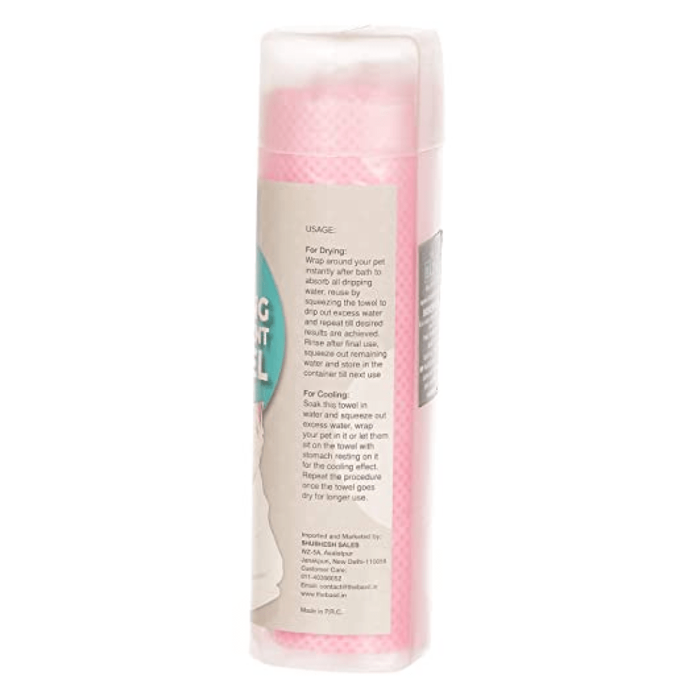Basil Absorbent & Cooling Towel for Dogs and Cats (Pink)