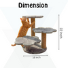 Furrlovers Flower Shaped Multilevel Cat Tree with Jute Rope Scratching Posts (Grey) Cats-Toys Furrlovers Dropship