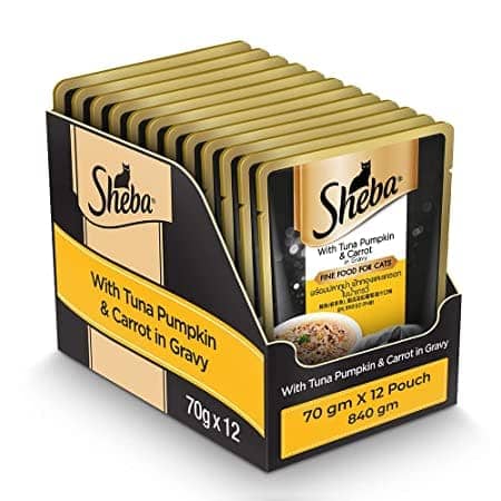 Sheba Skipjack & Salmon and Tuna Pumpkin & Carrot In Gravy Rich Premium Adult Fine Cat Wet Food Combo Cats-Wet Food Sheba