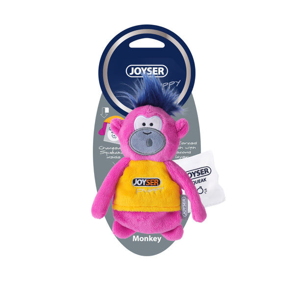 Joyser Puppy Monkey Plush Toy for Dogs (Pink/Yellow)