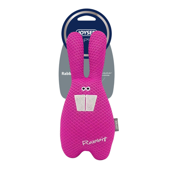 Joyser Plush Rabbit with Squeaker for Dogs (Pink)