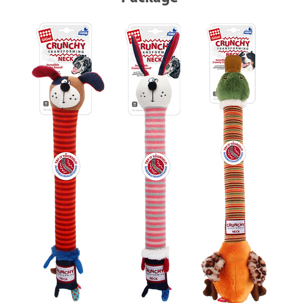 GiGwi Crunchy Neck Duck Toy for Dogs (Orange)