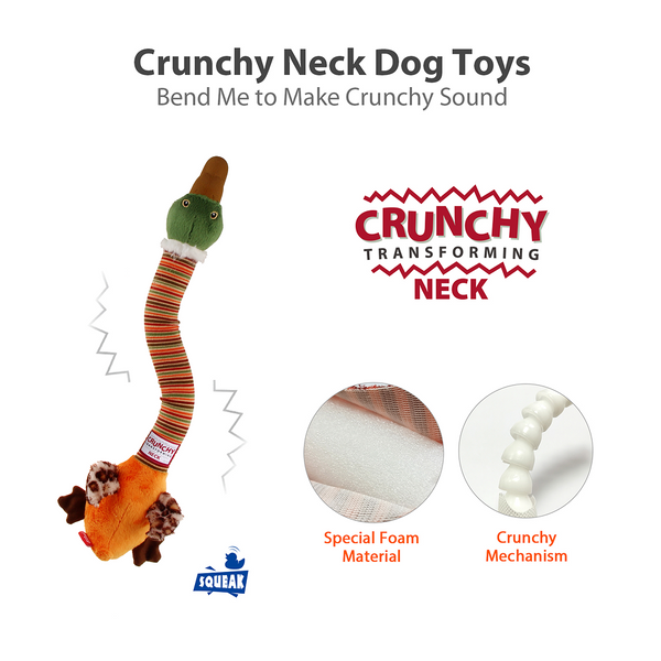 GiGwi Crunchy Neck Duck Toy for Dogs (Orange)