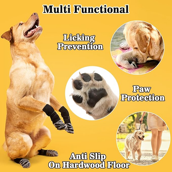KUTKUT Non Slip Socks for Dogs (Grey)