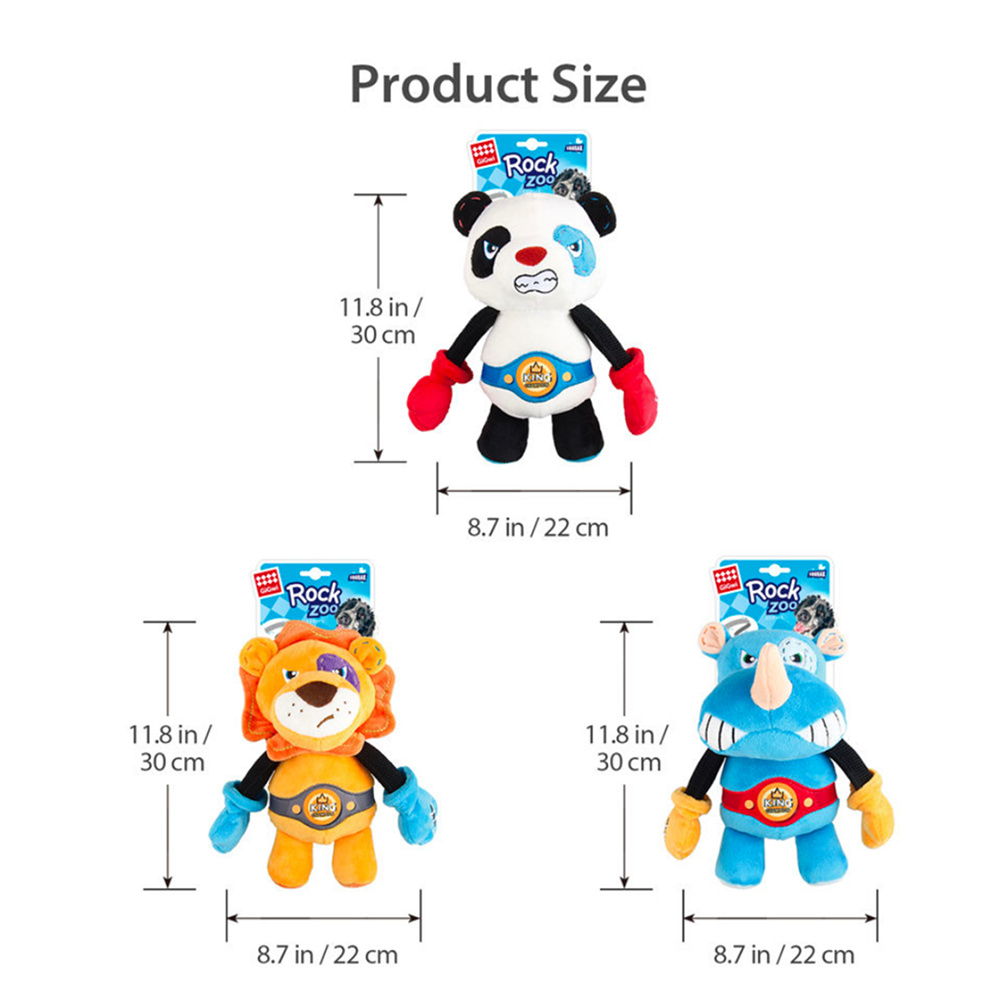 GiGwi Rock Zoo King Boxer Panda Toy for Dogs Dogs-Toys GiGwi