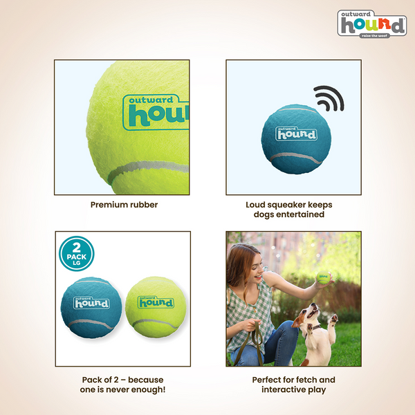 Petstages Squeaker Tenis Ballz Toy for Dogs (Blue/Green)