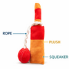 Pawgypets Cricket Fever Doggo Plush with Rope Toy for Dogs (Brown and Red) Dogs-Toys Pawgypets Dropship