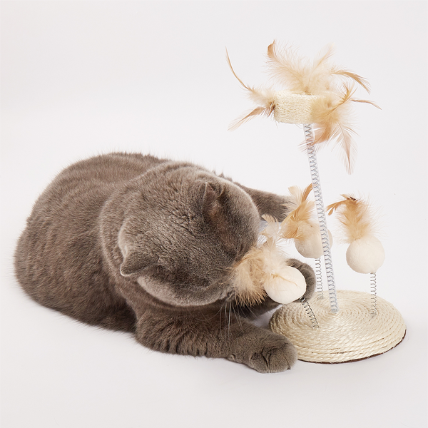 Barkbutler x Fofos Interactive Natural Wobbler Teaser Toy for Cats
