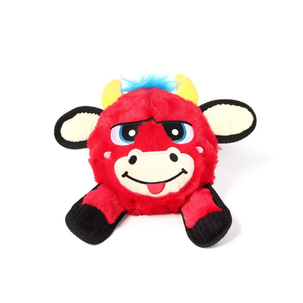 GiGwi Plush Jumball Bull Toy for Dogs (Red)
