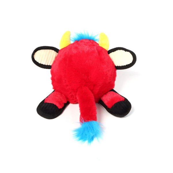 GiGwi Plush Jumball Bull Toy for Dogs (Red)