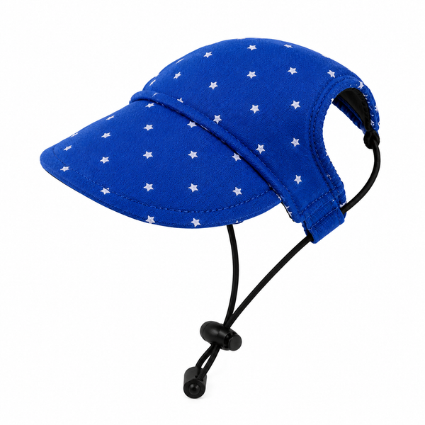 Pawgypets Star Denim Cap and Bandana Set for Dogs and Cats (Royal Blue)