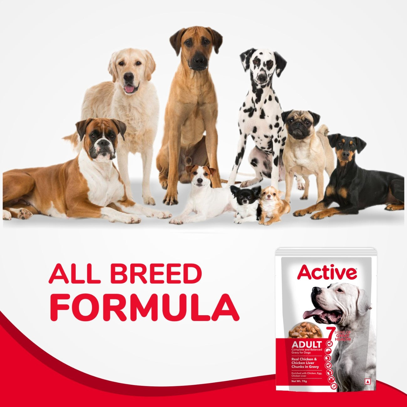 Active Real Chicken & Chicken Liver Chunks in Gravy Adult Dog Wet Food (Buy 1 Get 1) Dogs-Wet Food Active