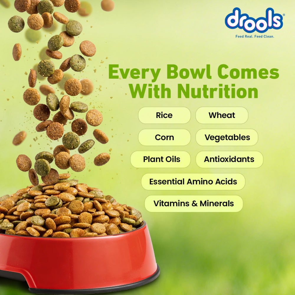 Drools 100% Vegetarian Puppy and Adult Dog Veg Dry Food (All Life Stages) Dogs- Dry Food Drools