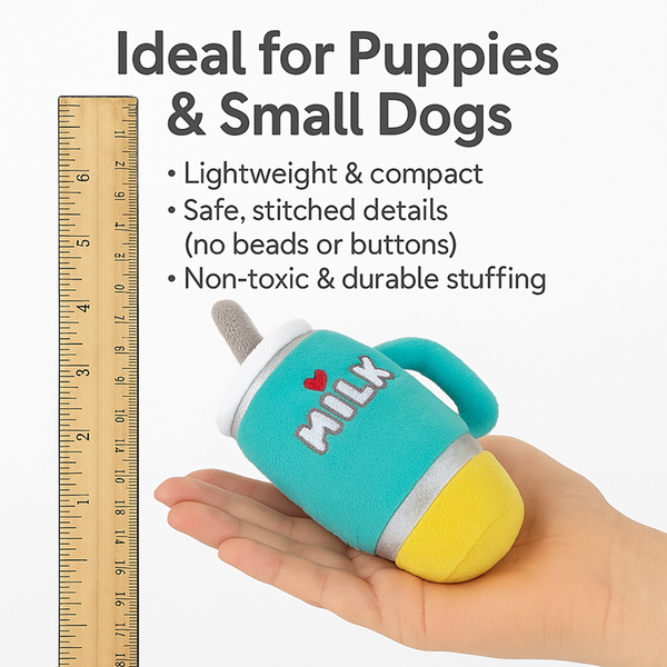 Talking Dog Club Milk Mug Plush Toy for Dogs (Green)