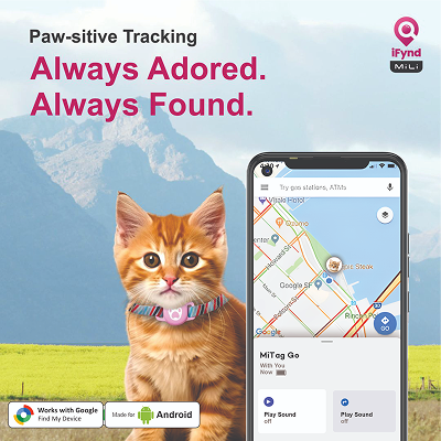 Mitag Go Anti Loss Device with Collar for Cats (Pink) | Android Cats-Collar, Leashes, harnesses Mitag Dropship