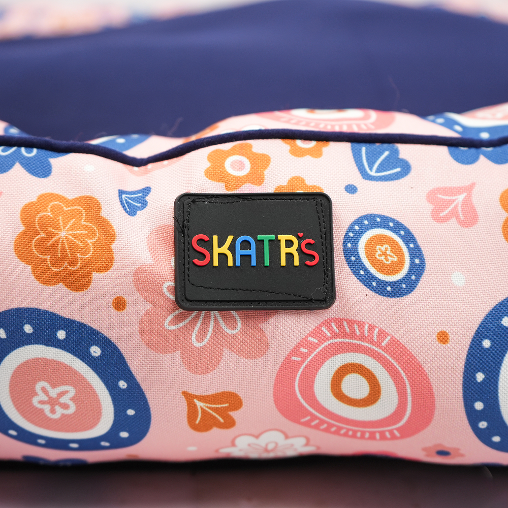 Skatrs Floral Bed for Dogs & Cats (Pink/Blue) Both-Bedding, Mats & Travel Supplies Skatrs