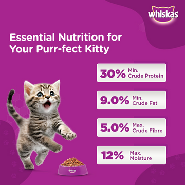 Whiskas Ocean Fish and Tuna in Jelly Kitten Dry and Wet Food Combo