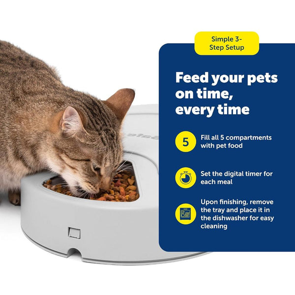 PetSafe 5 Meal Automatic Pet Feeder for Dogs and Cats