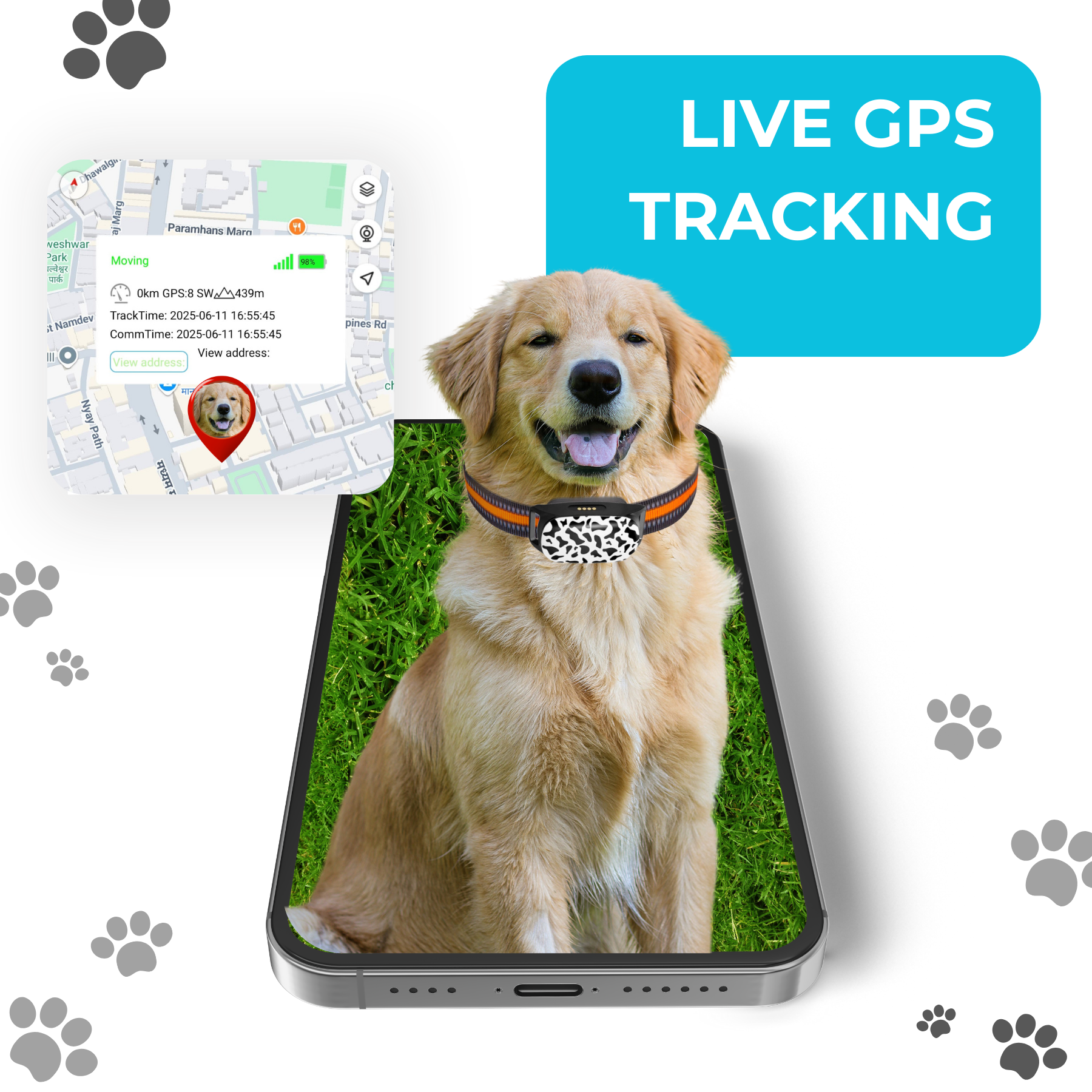 FeTaca G61 Smart 4G GPS Waterproof Collar Tracker with 12months Free Tracking & App Subscription for Dogs and Cats (White) Both-Collar, Leashes, harnesses FeTaca Dropship