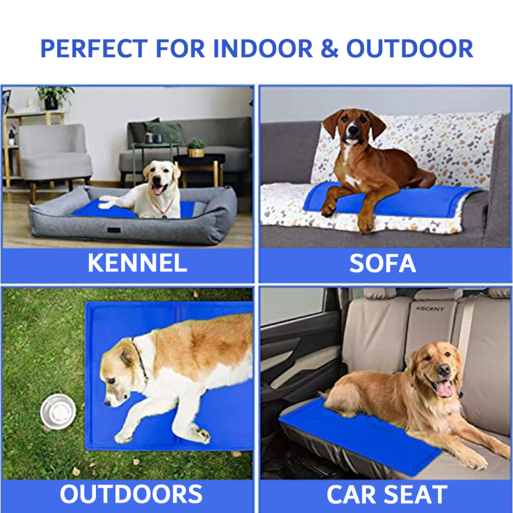 Goofy Tails Pressure Activated Cooling Mat for Dogs and Cats (Blue)