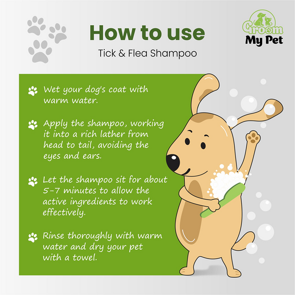 Groom My Pet Tick and Flea Shampoo for Dogs